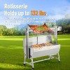 132 LBS Roaster Spit Rotisserie BBQ Grill Pig Lamb Chicken Roaster With Wind Screen - 3 of 4