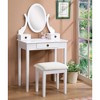 Makeup Vanity Table and Stool Set, White - 2 of 4