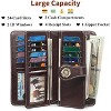Hachikiko Leather RFID Blocking Wristlet Wallet - Large Capacity Credit Card Holder with 24 Card Slots & ID Windows - 3 of 4