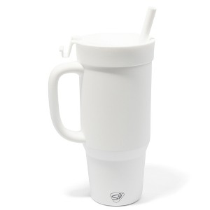 Silipint: 32oz Silicone Humbler W/ Lid & Straw, Classic White - 1 of 4
