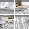 3 Pieces Reversible Striped Duvet Cover Set with Zipper Closure Bedding Set with 8 Corner Ties - 4 of 4