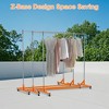 TROPOW Z-Shape Steel Garment Rack with Wheels, 2 PVC Dust Covers (60x50x110/90cm) for Retail/Closet Storage - 2 of 4