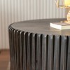 NicBex Cylinder Coffee Table Set of 2 Simple Wooden End Table with Vertical Texture Relief Design for Living Room, Bedroom - 3 of 4