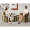 Lyngins Modern Upholstered Single Sofa Swivel Chair with Gold Metal Legs,Accent Round Armchair for Bedroom,Office - 3 of 4