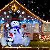 Paaaawaters 7Ft Lighted Christmas Inflatable Snowman with Three Cute Penguins, Building 3 LED Lights Outdoor Indoor Holiday Decorations - 2 of 4