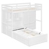 TiramisuBest Twin Bunk Bed with Drawers,Wardrobe,Storage Shelves and Hydraulic Bed,Gray - 4 of 4