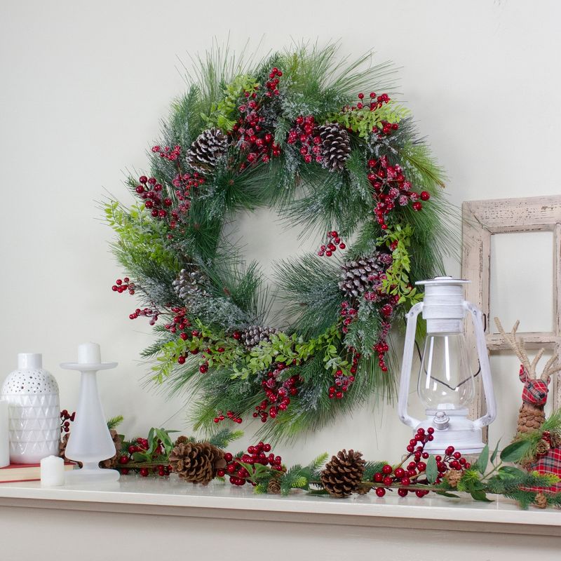 Northlight Iced Red Berries and Mixed Pine Artificial Christmas Wreath - 32 inch, Unllit, 3 of 6
