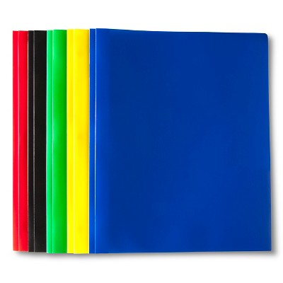 5pk 2 Pocket Plastic Folders with Prongs - up & up™