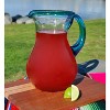 Dos Sueños Mexican Hand Blown Glassware Combo Set - Aqua Rim Pitcher and Stemless Margarita Glasses - 3 of 4