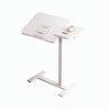 MDF+Metal Overbed Bedside Desk with Mobile Rolling, Tilting Tray and Height Adjustable Tray - 2 of 4