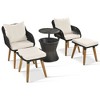 5-Piece Patio Conversation Set with 2 Ottomans, Outdoor Furniture Bistro Set with Wicker Cool Bar Table 4A - ModernLuxe - 4 of 4