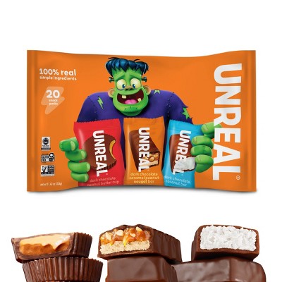 UNREAL Halloween Chocolate Coconut Bars & Nougat Bars Variety Bag - 20oz/20ct