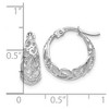 Black Bow Jewelry Ornate Tapered Round Hoop Earrings in 14k White Gold, 16mm (5/8 Inch) - 4 of 4