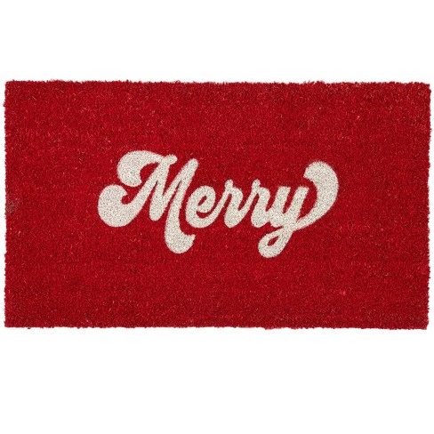 Shiraleah Red and White "Merry" Holiday Doormat - image 1 of 1