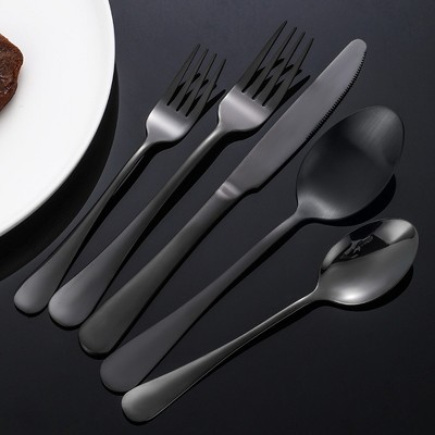 20pcs Cutlery Set,Mirror Finish Smooth Edge,Stainless Steel Set Include Fork Spoon Kitchen Supplies