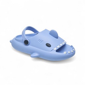 Aeropostale Toddler Boys Shark EVA Clog Slides – Lightweight Water Sandals w/ Heel Strap, Non-Slip Sole - 1 of 4