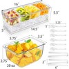 Aoibox Large Ice Chilled Condiment Server with Lid, 4 Compartments Chilled Caddy, Bar Garnish Serving Platter for Salad, Includes 2 Tongs & 6 Forks - 2 of 4