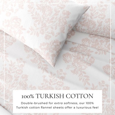 Queen Blush Pink Cotton Flannel Sheet Set
