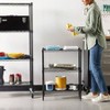 3 - Shelf Adjustable Heavy Duty Steel Wire Rack Storage Shelving Organizer Kitchen Garage Black 23.2 Inch Lx 13.4 Inch Wx 30 Inch H - 2 of 4