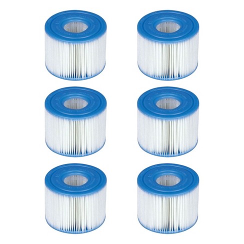 Blue and White Intex 29011E Type S1 PureSpa Easy Set Pool Spa Hot Tub Filter Replacement Cartridges 6 Filters 