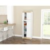 4 Doors Kitchen Storage Cabinet White/Oak - Inval: Modern Pantry with Adjustable Shelves - 3 of 4