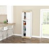 4 Doors Kitchen Storage Cabinet White/Oak - Inval: Modern Pantry with Adjustable Shelves - image 3 of 4