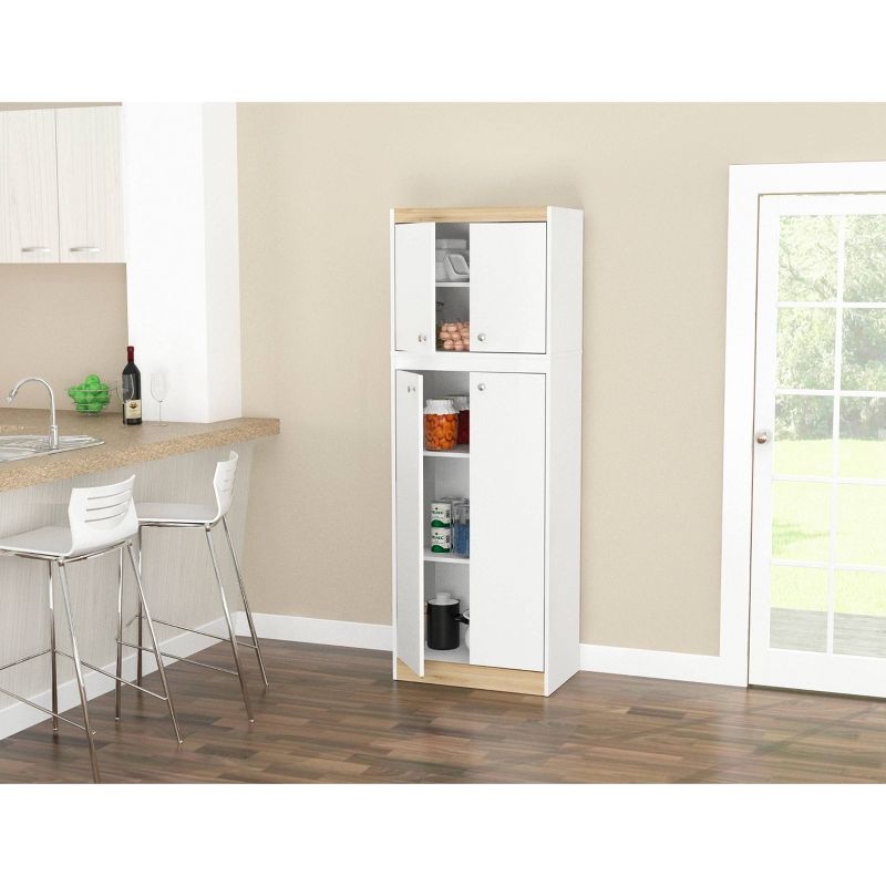 4 Doors Kitchen Storage Cabinet White/Oak - Inval, 3 of 10