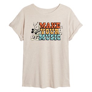 Women's - Disney - Make Your Music Oversized Graphic T-Shirt - 1 of 4