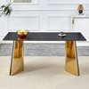 NicBex Dining Room Table for 6 Modern 63" Dining Table Counter Height Table with Curved Base and Imitation Marble for Kitchen - 3 of 4