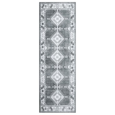 Washable Vintage Rug Non Slip Low Pile Rug Soft Throw Floor Cover Foldable Indoor Carpet for Living Room Bedroom Playroom Nursery