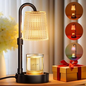 FAAYFIAN Adjustable Candle Warmer Lamp with Timer,Wood Base Metal Shade,Birthday Gifts for Women Mom - 1 of 4