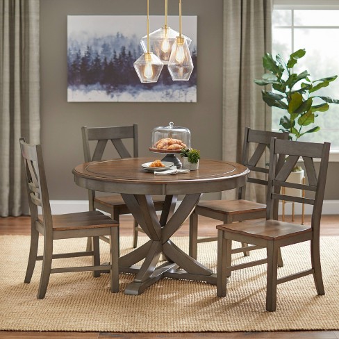 5pc Vintner Country Style Dining Set Gray Buylateral Target
