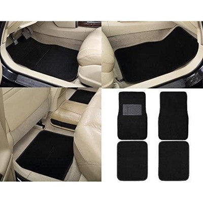 Black All-Weather Carpet Vehicle Floor Mats with Vinyl Heel Pad