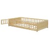 Grungis Twin Size Floor Bed with Built-in Book Storage Rack,Modern Toddler Bed with Guardrails and Door,Montessori Bed for Bedroom - 4 of 4
