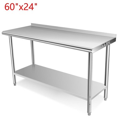 Stainless Steel Kitchen Prep Table NSF Commercial Workbench With Backsplash