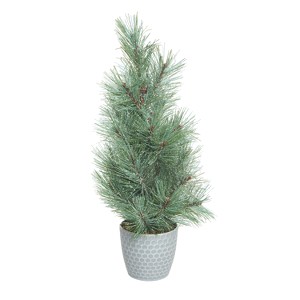 Transpac Artificial 18 in. Green Christmas Bright Tree in Bucket - 1 of 4