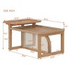 FONTOI Modern 2 Piece Nesting Rattan Wood Coffee Table for Living Room Minimalist Sofa Table Multifunctional Wood Table, Brown, 39.6"* 23.6"*19.7" - 3 of 4