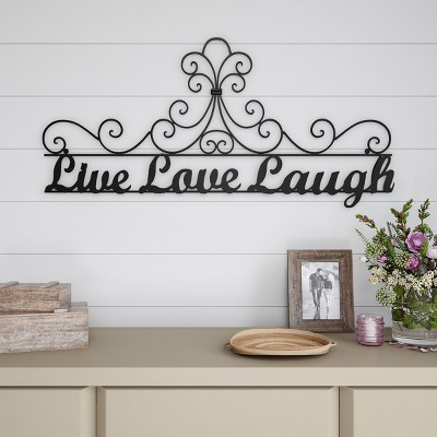 Metal Cutout-Live Laugh Love Decorative Wall Sign-3D Word Art Home Accent Decor-Modern Rustic or Vintage Farmhouse Style by Hastings Home