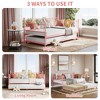 Daybed with Trundle, Twin Bed with Heart-Shaped Headboard, Sturdy Metal Frame with Steel Slat Support, No Box Spring Needed - 2 of 4
