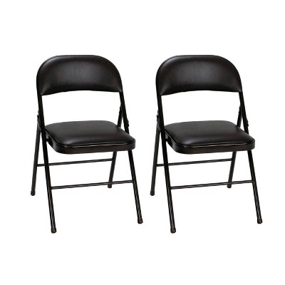 target black folding chairs