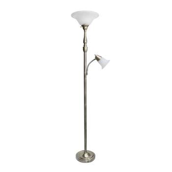 71" 3-way 2 Light Mother Daughter Floor Lamp Antique Brass - Elegant Designs