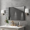 FAMYYT 36 in. W x 22 in. H Rectangular Aluminum Framed Wall Bathroom Vanity Mirror in Glossy Black - 2 of 4