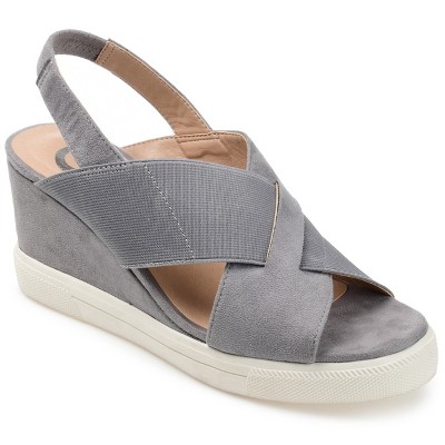 Journee Collection Womens Ronnie Wedge Heel Slip On Sandals