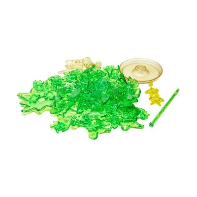 Green Crystal Plastic Christmas Tree 3D Puzzle with Decorative Stickers