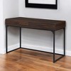 HomeRoots 47" Brown and Black Wood and Metal Computer Desk With Two Drawers - 2 of 4