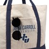 John Carroll University Primary Logo Canvas Tote Bag With External Pocket, Reusable Shoulder Bag for Shopping, Beach, Navy - 2 of 4