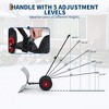Snow Pusher Shovel for Driveway with Wheels, Heavy Duty Push Snow Plow Shovel, Wheeled Rolling Snow Shovels, Adjustable Angle & Height Handle - 4 of 4