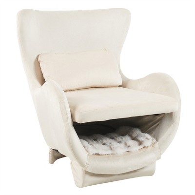 OUTSUPPLY 2-in-1 Pet Friendly Velvet Accent Chairs, Modern Accent Chair with Pet for Living Room & Office
