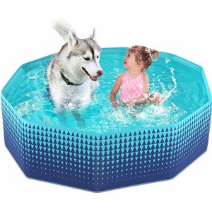 Jasonwell Foldable Dog Kiddie Pool – 48” x 12” Collapsible Plastic Paddling Pool for Kids, Toddlers, Pets, and Wading Fun - 1 of 4