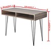 vidaXL Desk with 2 Compartments Gray - 4 of 4